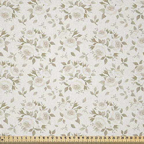 ABAKUHAUS Rose Microfaser Stoff als Meterware, Blütenblätter-Essenz, Deko Basteln Polsterstoff Textilien, 2M (230x200cm), Kokosnuss Beige