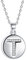 J.Endéar Buchstabe Kette 925 Sterling Silber Brief Initial T Disc Anhänger Halskette für Frauen Freundschaft 40 + 5cm einstellbar