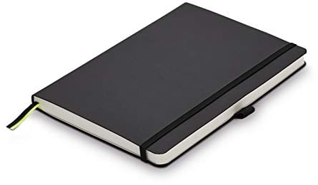 LAMY paper Softcover A5 Notizbuch 810 – Format DIN A5 (145 x 210 mm) in schwarz mit Lamy-Lineatur, 192 Seiten und elastischem Verschlussband