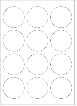 MADE IN GERMANY 300 Etiketten selbstklebend 60 mm rund weiß permanent klebend auf Bogen A4 (25 Bögen x 12 Etik.) CS Label – Universaletiketten zum Beschriften und Bedrucken.