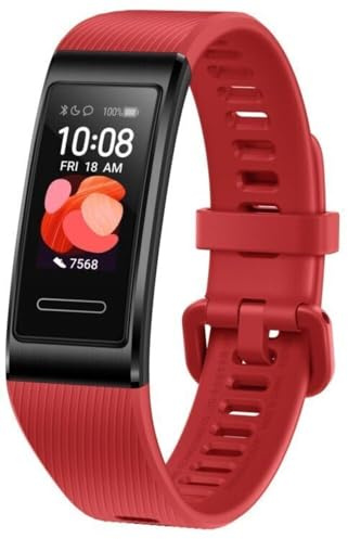 HUAWEI Band 4 Pro - Pulsera de Actividad con Pantalla AMOLED de 0.95 Pulgadas, monitorización Continua con TruSeen 3.5 24/7, monitoreo del sueño, GPS Incorporado, 5 ATM, Color Cinnabar Red