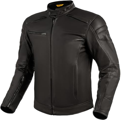 SHIMA Blake Motorrad Jacke Herren mit Protektoren Leder Sommer Schutzjacke Stadt