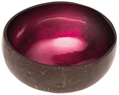 Chic Mic Handgemachte Dekoschalen aus Kokosnüssen, Farbe: Shiny Berry, individuell in der Größe bei einem Durchmesser von 13-15 cm, DCB101