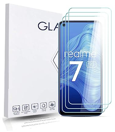 Asoway Protector de Pantalla para Realme 7 [3 Piezas] | Vidrio Templado Dureza 9H, Antiarañazos, Antihuellas, Sin Burbujas, Ultra Resistente, Fácil de Instalar