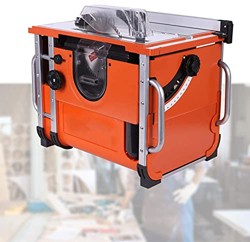 KUANDARMX Compact Bench Circular Saw, Woodworking Sliding Table Saw 2600w, Cutting Depth 55mm 0-45° Bevel Cut, Saw Blade Can Raised Lowered