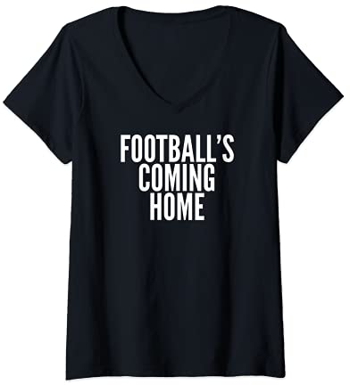 Damen England Football Is Coming Home T-Shirt mit V-Ausschnitt