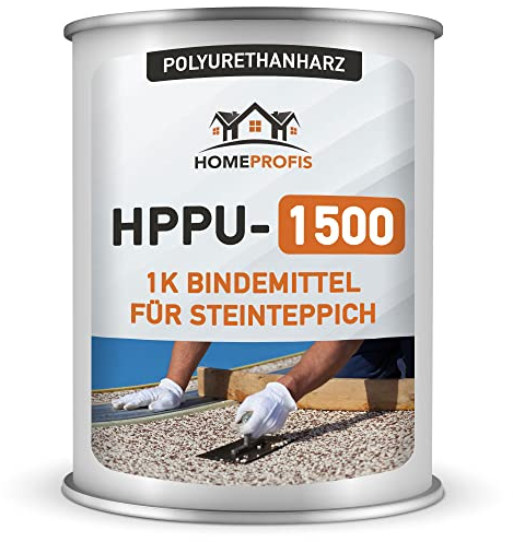 Home Profis® HPPU-1500 UV-stabiles 1K Polyurethanharz Bindemittel für Steinteppich Innen & Außen (3kg) – Transparent, ausreichend für 75kg Marmorkies