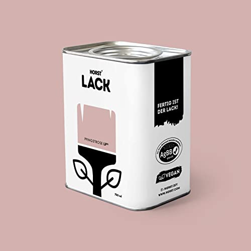HORST Lack Pfingstrose matt 0,75L - Wetterfester Möbel-Lack für Holz, Metall & Kunststoff - Hohe Deckkraft - Geruchsneutral- Spritz- & Tropffrei - Vegan - Rosa