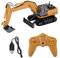 SUPER TOYS Remote Control Die Cast 1:16 Scale Excavator with metal Bucket and dozer blade RC Construction Vehicles 2.4G 4WD Full Function Digger Toys with Sound