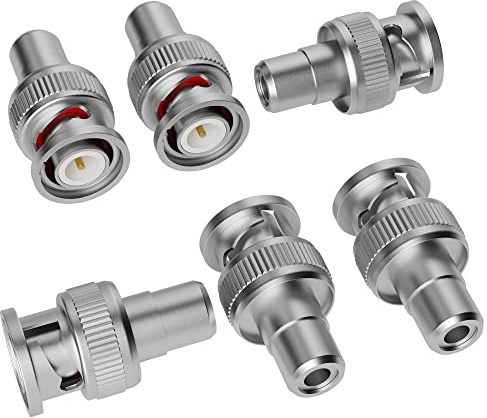 Adattatore BNC a RCA (confezione da 6) BNC maschio a RCA femmina Connettore coassiale RG6 Kit adattatore accoppiatore per CCTV-6/10/20 Pack+4 tipi per la selezione