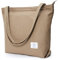 KALIDI Canvas Tasche Damen Groß Shopper Handtasche Schultertasche mit Reißverschluss Tote Bag Umhängetasche für Schule Arbeit Einkauf Alltag Reisen, Khaki