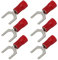 Ticfox 100Pcs U Type Wire Connector, Insulated Crimping Connectors Insulated Fork Terminals Copper PVC Electrical Crimp Terminal 16-14AWG for Electrical Wiring