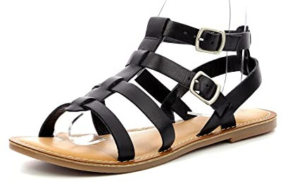 KICKERS Femme Dazed Sandale Plate, Noir, 39 EU