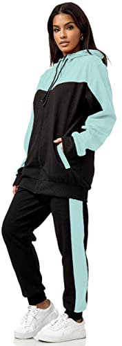 Violento Damen Trainingsanzug | 0986 (S, Schwarz Mint 0986)