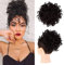 Messy Bun Hair Piece Locken Kurze Pferdeschwanz Verlängerung Elastischer Kordelzug Synthetische Haar Bun Scrunchies für Frauen (Natürliches Schwarz)