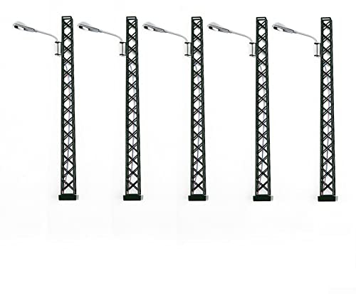 CNANRNANC 5 Stück Modell Eisenbahn Lichter Gitter Mast Licht Gauge H0 Licht Layout LED Lampe