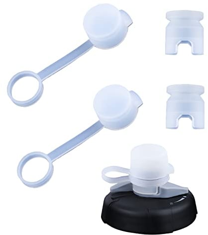 SAVITA 2pcs Mud Caps for Bottles, Transparent Bike Bottle Cap Top with 2 Single Spouts BPA Free Bike Water Bottle Mud Cap for Sports Water Bottle Squeeze Bottle Bike Bottle Cap Top