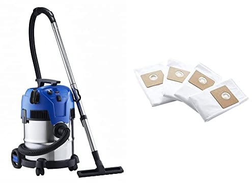 Nilfisk, ohne Beutel, Multi II 22 INOX EU Nass-/Trockensauger, 230 V (blau) & Filterbeutel 22L/30l (4 Stück, Multi II Staubsauger mit 22- und 30-Liter-Kanistern) 107417195