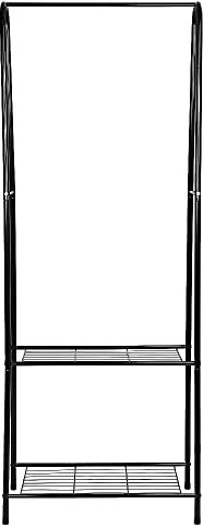 Portant à Vêtements, Porte-vêtements, Porte-manteau, Penderie, Cadre en Acier, avec Tringle et Étagère, pour Chambre, Vestiaire, Buanderie, Porte-Manteaux sur Pied,59,5 * 36,5 * 160 cm - noir