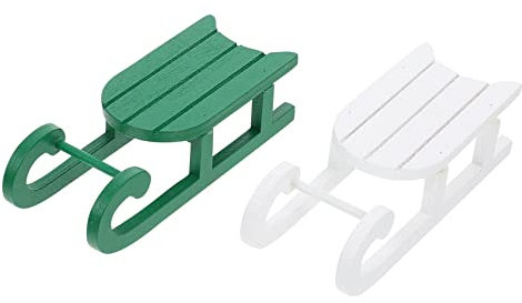 ABOOFAN Weißer Holzschlitten Weihnachts-Desktop- Festliche Schlitten-Ornamente Für Die Feier Zu Hause