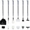 COVVY Complete Aquarium Fish Tank Cleaning Set Fish Net + Rake + Scraper + Fork + Sponge Brush Glass Aquarium Cleaner Tool Kit (1, Gray, 6 in 1)
