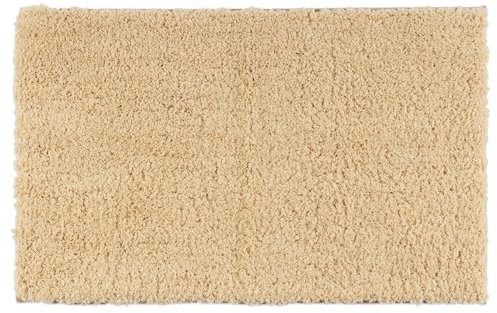 casa pura Badematte Hochflor Sky Soft - Weicher, Flauschiger Badezimmerteppich in Shaggy-Optik - Badvorleger rutschfest waschbar - schadstoffgeprüft - 16 Farben in 6 Größen (Creme, 80x150cm)