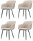 Goeurvant Esszimmerstühle Beige 4er Set mit Armlehne, Küchenstuhl Polsterstuhl Stühle Esszimmer Beige Sitzfläche aus Polyester für Esszimmer, Wohnzimmer, Schlafzimmer