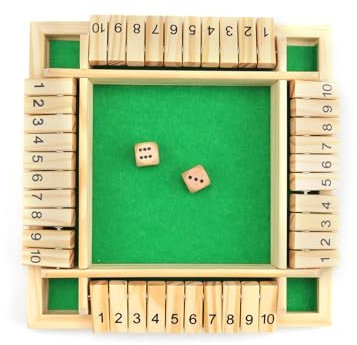 Wooden Board Game, WJUAN Gioco da Tavolo in Legno con 2 Dadi Verde, 2 facce Numeri Dadi da Gioco Classico Matematica, per Attività All'aperto, Giochi Genitore-Figlio, Feste