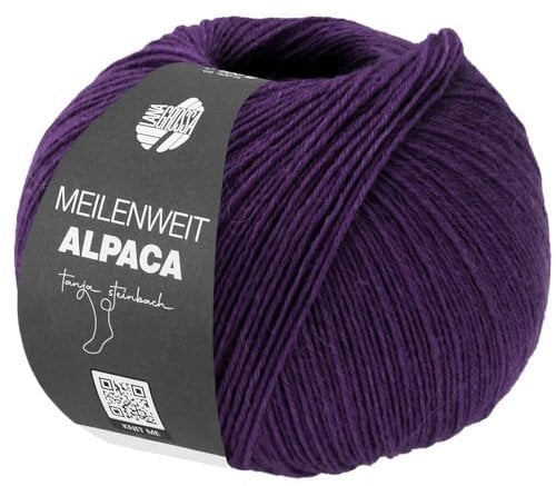 LANA GROSSA Meilenweit 100 Alpaca | Kuschelweiches Alpaka-Sockengarn, im Wollprogramm bis 30°C | Handstrickgarn aus 70% Alpaka & 30% Polyamid | 100g Wolle zum Stricken & Häkeln | 420m Garn FB2021