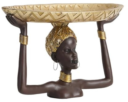 Pluuttiem Damenstatue-Tablett, Afrikanische Tischdekoration, Kunstharz, Ornament, Skulptur, Kunsthandwerk für Zuhause, Schreibtisch, Büro
