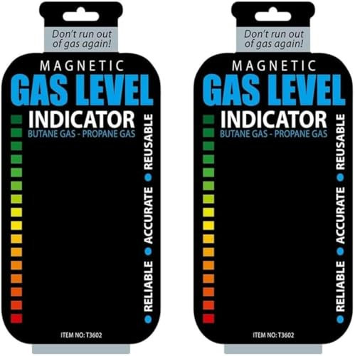 Rosojodg 2 Pcs Black Propane Butane LPG Fuel Gas Tank Level Indicator, Magnetic Gauge Bottle Grill Connectors and Hoses for Outdoor Cooking Replacement Practical Parts