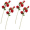 AOpghY 4pcs künstliche Geranien 28 Zoll Fade-resistente lebendige rote gefälschte Geranien Realistische Seide Low-Wartungskünstliche Blumen Home Dekoration Gegenstände