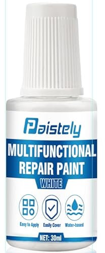 Paistely White Enamel Paint, 30 ml bath enamel repair, Strong white enamel touch up paint for Repairing Small Scratches, Defects and Cracks in Bathtubs and Ceramic Sinks