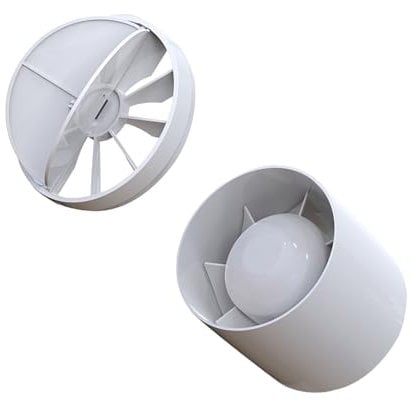 Tulov 100 mm Pipe Fan, Inline Extractor Fan, 130 m³/h Flue Duct Fan, Quiet Flue Pipe Fan for Bathrooms, Kitchens, Greenhouses, Lofts, Tents, Garages