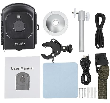 Time Lapse Camera 1080P HD 2.4in TFT Sc Outdoor Recording Time Lapse Camera Low Light Full Color Wide Angle Lens Feats: Low Time Lapse Excels Low-light Allowing to Time Lapse