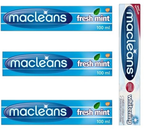 4 xMacleans Toothpaste100ml – 3 x Fresh Mint & 1x Whitening Toothpaste (Pack of 4)