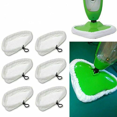 6 Stück Dampfbesen Ersatztücher, Waschbare Ersatz-Mikrofaser-Dampfmopp-Pads Wiederverwendbare Mikrofaser-Reinigungspads Kompatibel mit Steamboy H2O H20.