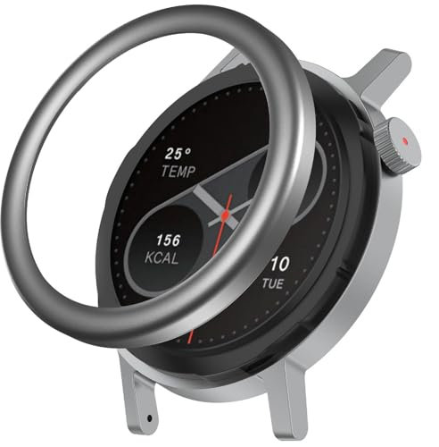 GIOPUEY Schutzring Kompatibel mit CMF Watch Pro 2, Bezel Ring Bezel Styling Lünette Schutz hülle, Schutzring aus Aluminiumlegierung aus Metall - Silver