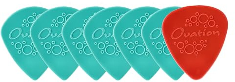 Ovation Diamond Picks Nylon Sharp Tip Plectrums - Super Grip - pointed - 7-piece set (6+1 Nylon Standard free) - 0.88 mm - turquoise green - turquoise - Made in Czech Republic