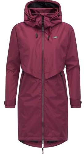 Ragwear langer oversized Damen Übergangsmantel atmungsaktiver und wasserdichter Parka (Wassersäule 11.000mm) mit Kapuze Frodik YOUMODO XS-XXL