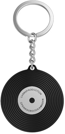 Schallplatte Schlüsselanhänger, Schlüsselband Taschenanhänger für Damen | Retro Musik Schlüsselanhänger Geschenk mit Authentischen Rillen & Label Detail, Geeignet für Jungen Mädchen Freunde Familie