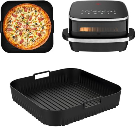 Silikonform HeißLuftfritteuse Zubehör für Tefal Easy Fry XL Surface, 27cm Silikonform Airfryer für Tefal Heißluftfritteuse, Air Fryer Silikon Einsatz Backform Auflaufform Airfryer Zubehör