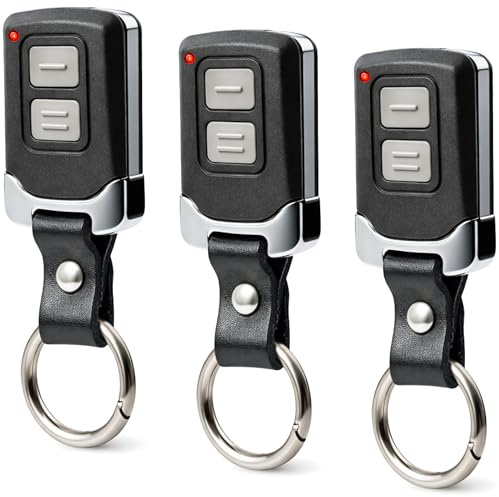 3X Mini Universal Garage Door Opener Remote for LiftMaster Chamberlain | Works with Craftsman, 893LM, 893MAX, 891LM, 371LM, 373LM, 971LM and 973LM; compact 2-button keychain design, extra-long range