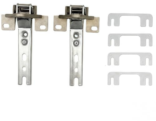Kühlschranktürscharnier Set für Bosch/Siemens 268698/00268698 | Ersatz für Neff Constructa Balay Whirlpool 481241718776 Bauknecht Miele 2285121 (2 Scharniere + 4 Abstandshalter)