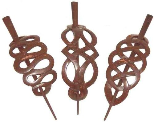 Haarspange aus Kokos-Holz handgeschnitzt, Haarschmuck, Anzahl:1 Stück