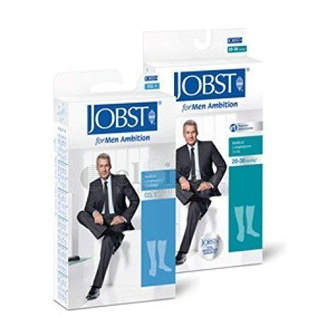 JOBST forMen Ambition Herren Kompressionsstrümpfe / KKL2 / Größe III/Navy/geschlossene Spitze/long/ohne Haftrand/Kniestrümpfe mit Baumwolle und integrierten Carbonfasern
