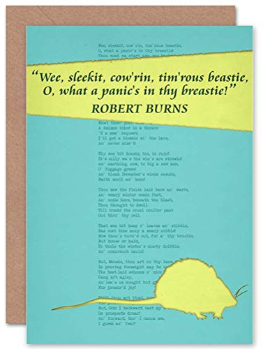 Wee Blue Coo PAINTING POEM LYRICS ROBERT BURNS TO A MOUSE ART GREETING CARD