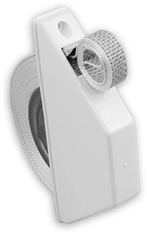 DIWARO® Mini Halbeinlass-Gurtwickler | Lochabstand 135 mm | mit 4,5 m Gurt | Gurtbreite 15mm | weiß