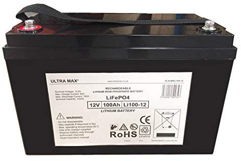 Ultramax 2 x LITHIUM 12V 100Ah (as 90Ah & 95Ah) - MOBILITY SCOOTER WHEELCHAIR BATTERIES