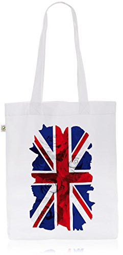 style3 GB Union Jack Rosen Biobaumwolle Beutel Jutebeutel Tasche Tote Bag